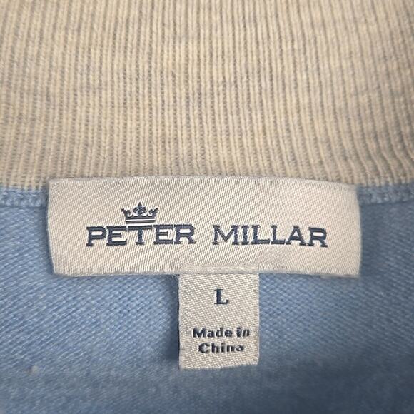Peter Millar Crown Soft Quarter-Zip Sweater Light Blue Size Large - Picture 4 of 8